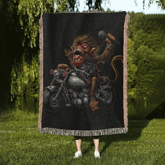 zombie Raider Monkey Woven Blankets