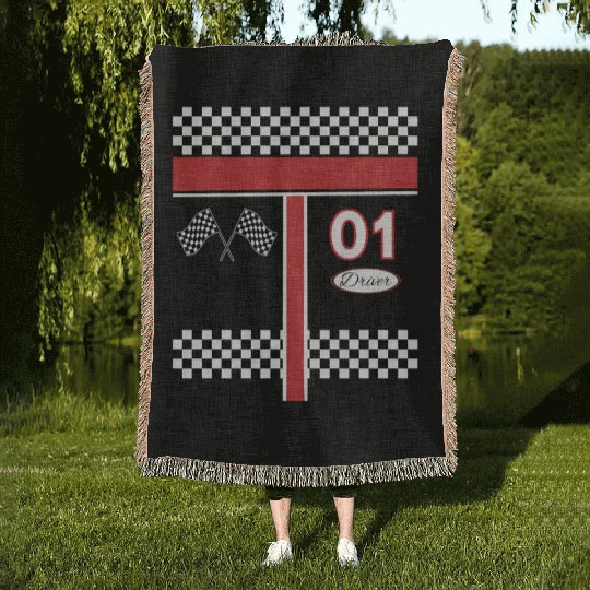 Race Car Driver For Halloween Woven Blankets