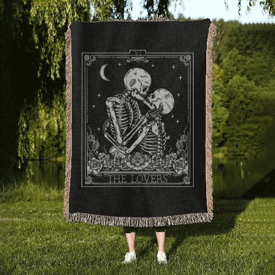 The Tarot Card Astrology ull Horror Occult Woven Blankets