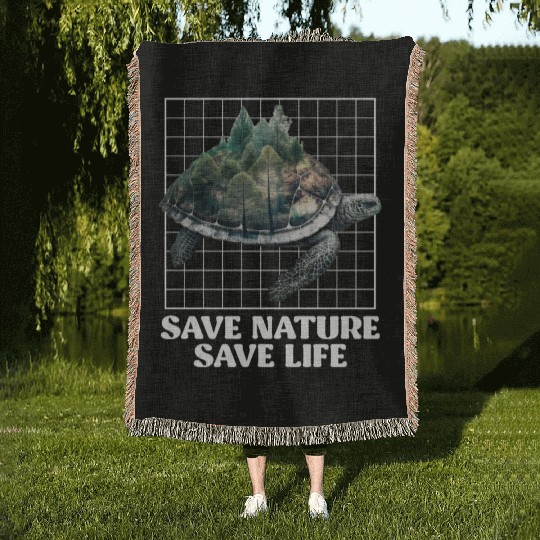 Save Nature protected species Environment Woven Blankets