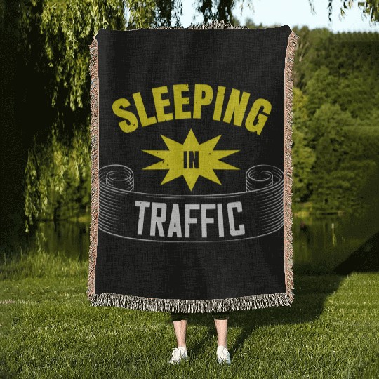 Sleeping In Traffic Woven Blankets