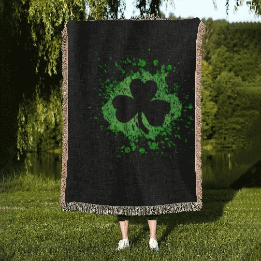 2-Sided Erin Go Bragh Shamrock Celtic Knot And Woven Blankets