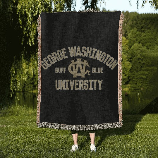 George Washington Colonials Arch Over Team Color Woven Blankets