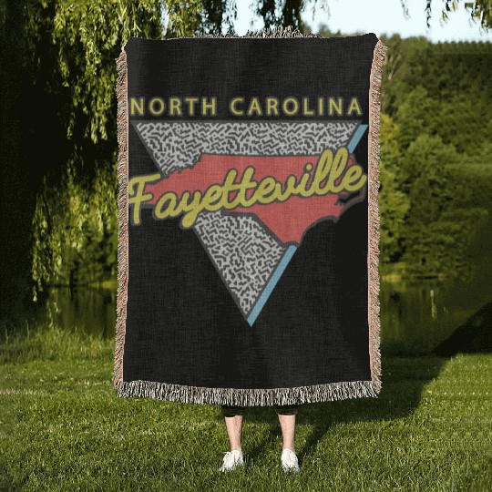 Fayetteville North Carolina Triangle Nc City Woven Blankets