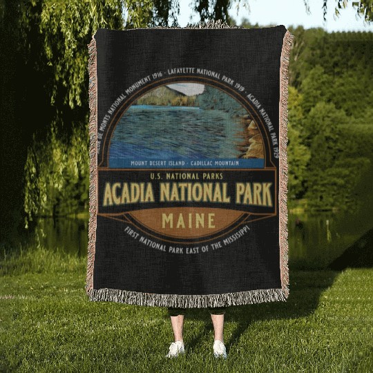 Acadia National Park Maine Vacation Woven Blankets