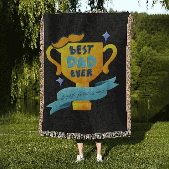 Best dad ever Woven Blankets