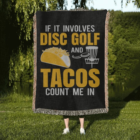Disc Golf Tacos Woven Blankets
