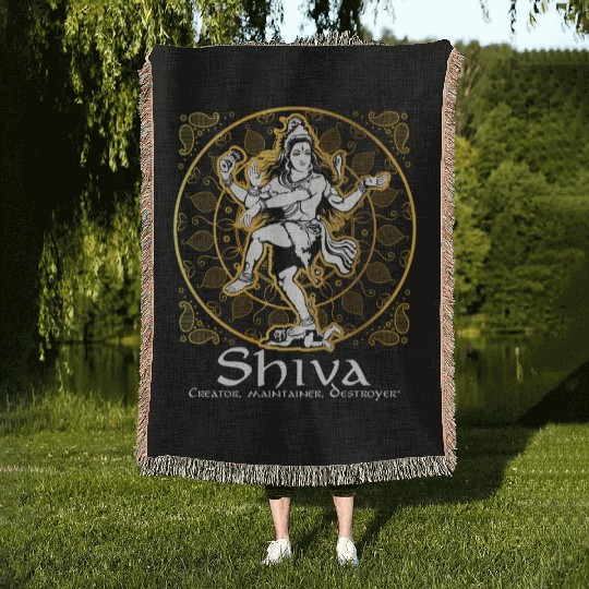 Shiva 'Creator Maintainer Destroyer' Hindu Gods Woven Blankets