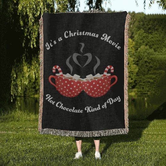 Christmas Movies Hot Cocoa Lover Woven Blankets