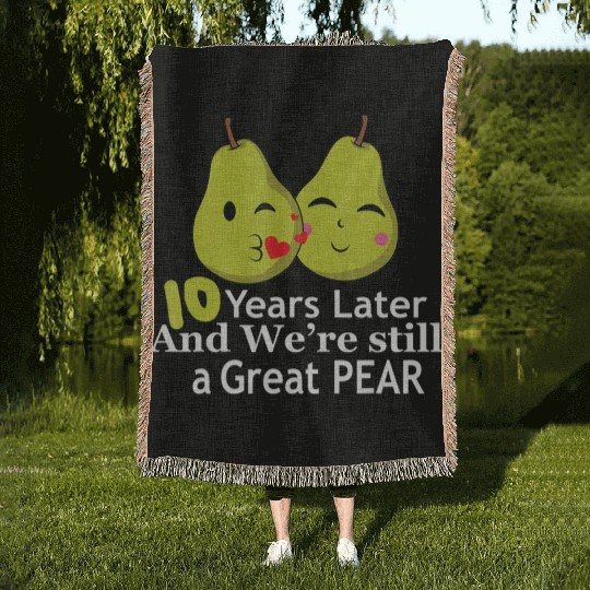 10 Ten Year Anniversary Matching Couple Great Pear Woven Blankets
