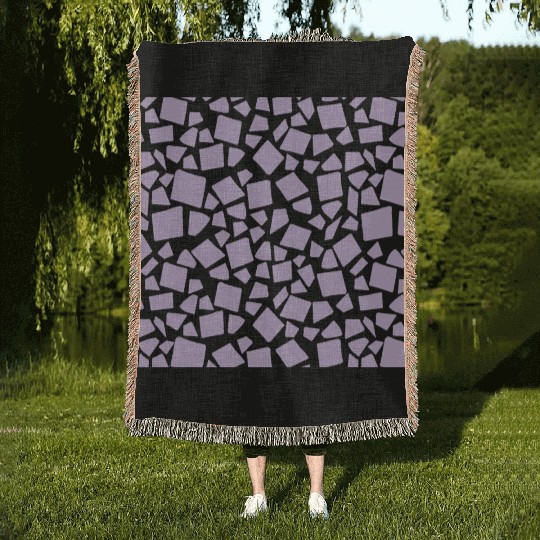 Purple Geometry Pattern Woven Blankets