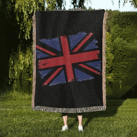 Union Jack Vintage UK Flag Great Britain UK Woven Blankets
