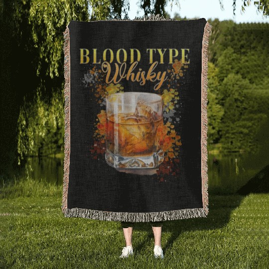 Blood Type Whisky Cocktail for Bartender Woven Blankets