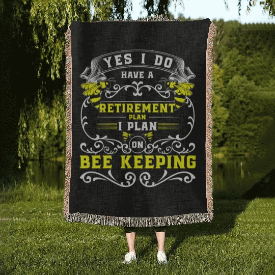 Beekeeper Flowers Cute Animal Protection Woven Blankets