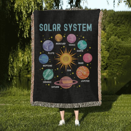 Solar System Planets Science Woven Blankets