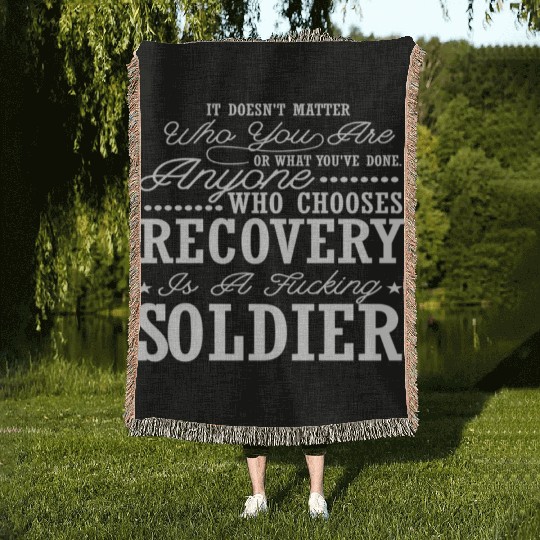 Drug Addiction Recovery Sobriety Sober Aa 12 Woven Blankets