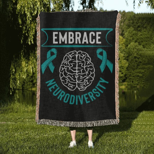 Embrace neurodiversity Woven Blankets