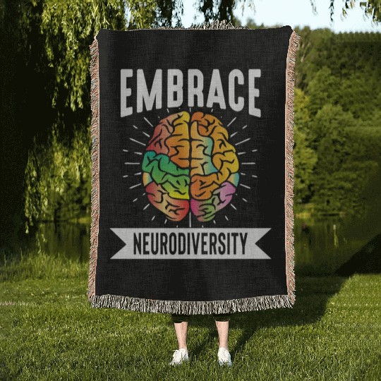 Embrace neurodiversity Woven Blankets