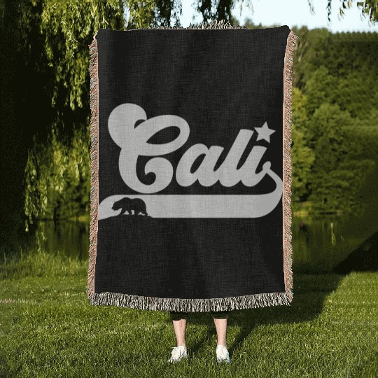 Cali California Bear Usa State Beauty Woven Blankets