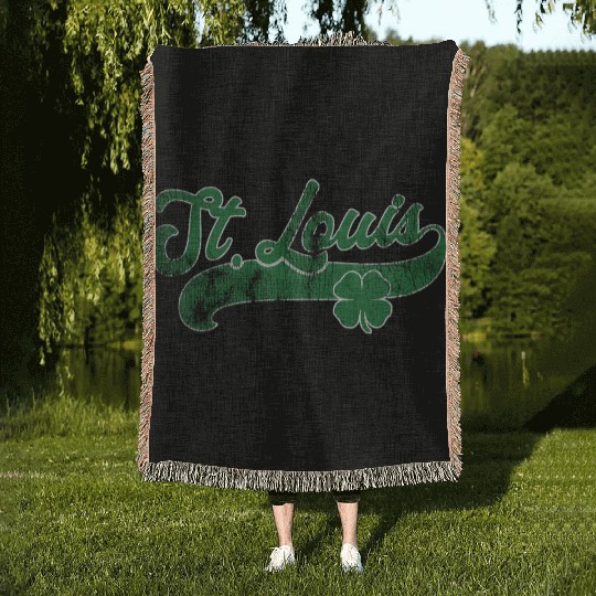 St Louis Shamrock St Patrick'S Day Saint Paddy'S Woven Blankets
