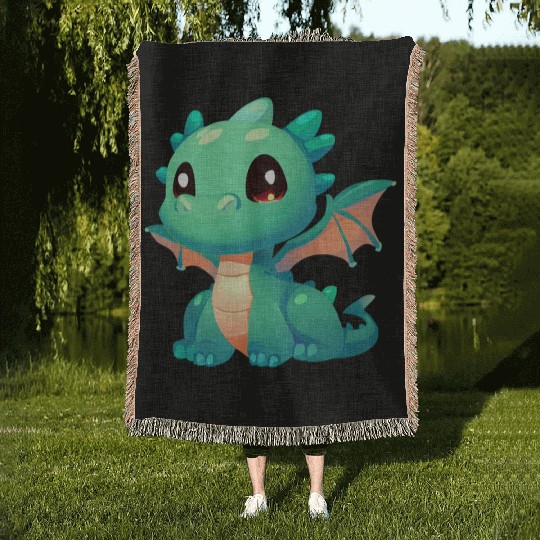 Puppy Dragon Woven Blankets