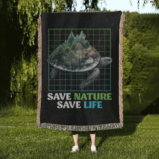 Save Nature protected species Environment Woven Blankets