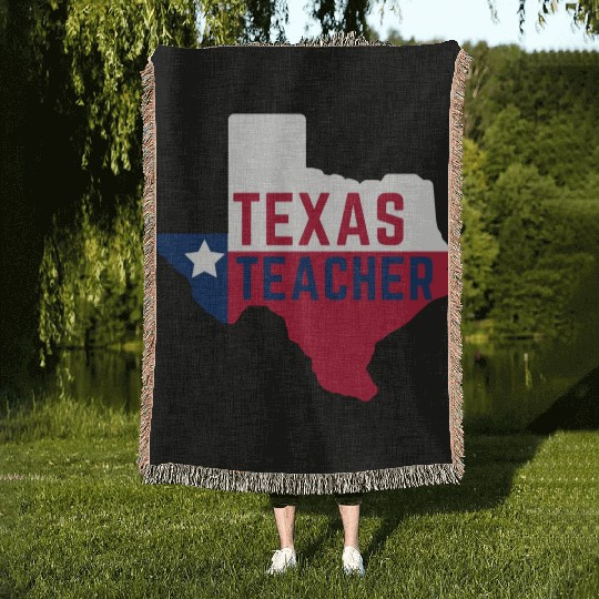 Texas Teacher Life Flag Style Woven Blankets