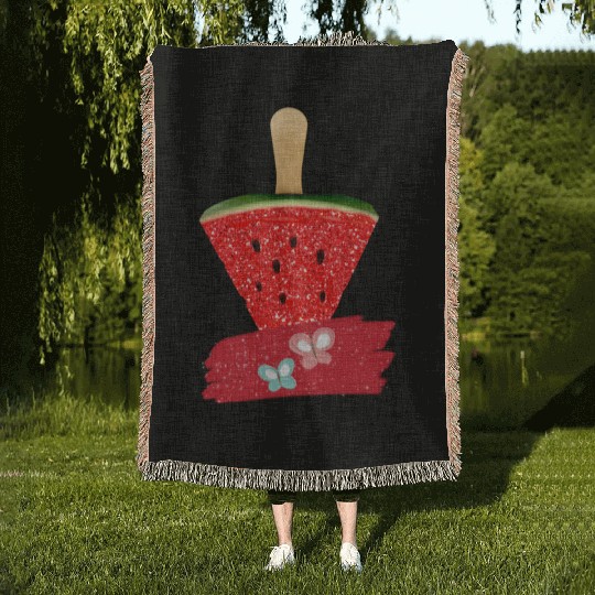 summer watermelon Woven Blankets