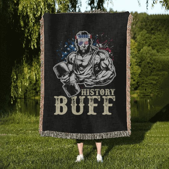 History Buff Independence Day Lincoln Patriot USA Woven Blankets