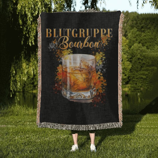 Blutgruppe Bourbon Cocktail for Bartender Woven Blankets