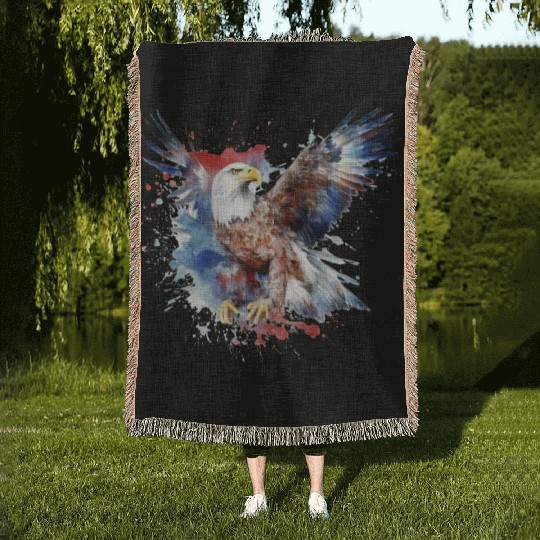 Eagle 4Th July Independent Day Woven Blankets
