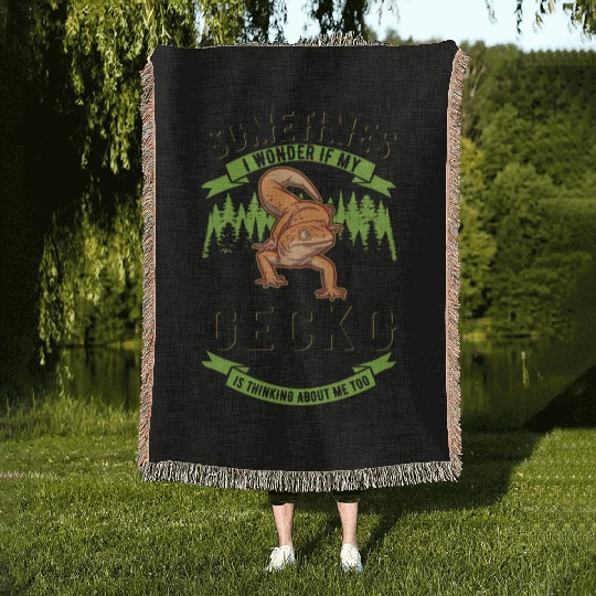 Gecko Gift Leopard Woven Blankets