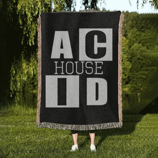ACID HOUSE music logo Woven Blankets