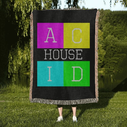Acid house logo Woven Blankets