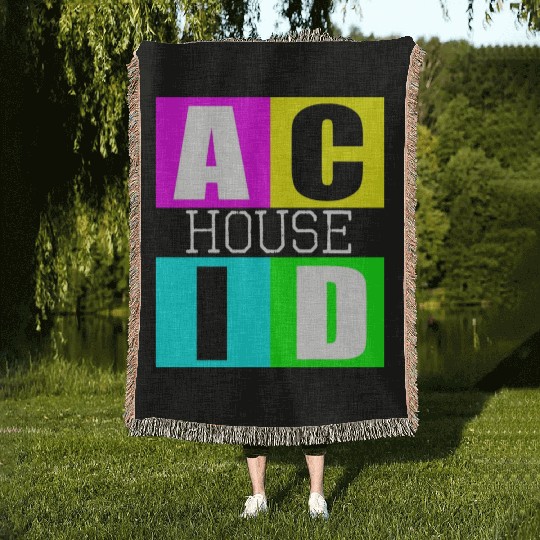 Acid house music Woven Blankets