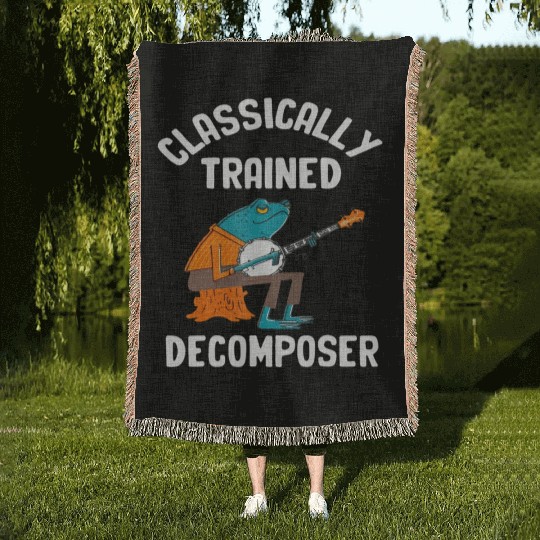 Classically Trained Decomposer Funny Frog Playing Woven Blankets