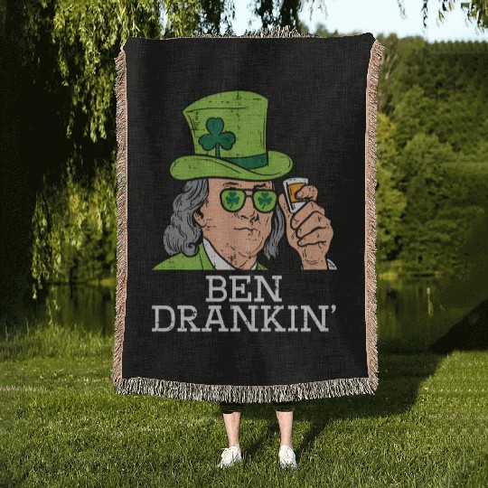 Ben Drankin Saint Paddys St Patric Day Woven Blankets