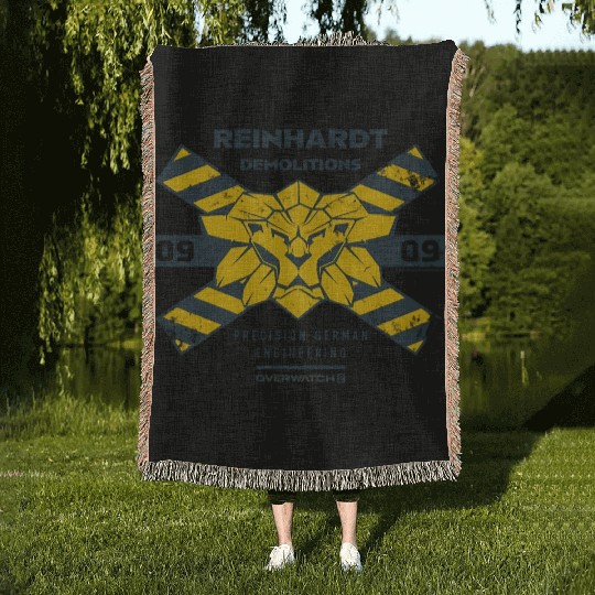 Overwatch 2 Reinhardt Demolitions Icon Logo Woven Blankets