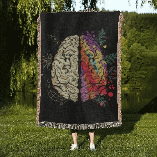 Logical Human Brain Woven Blankets