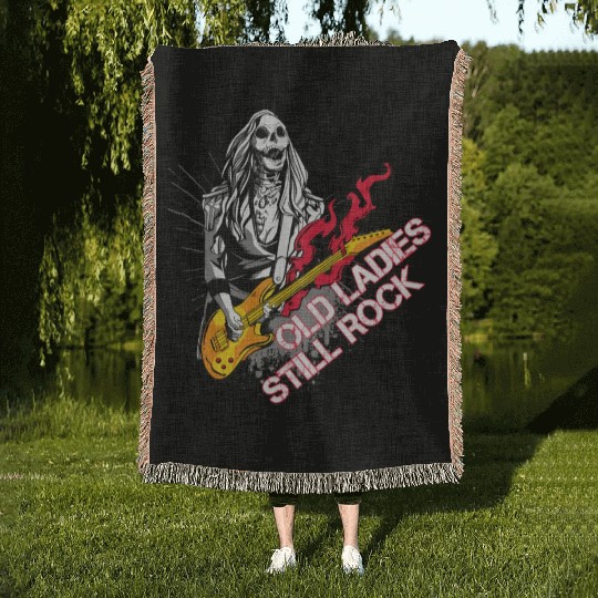 Old Ladies Still Rock eleton Roc eleton Woven Blankets