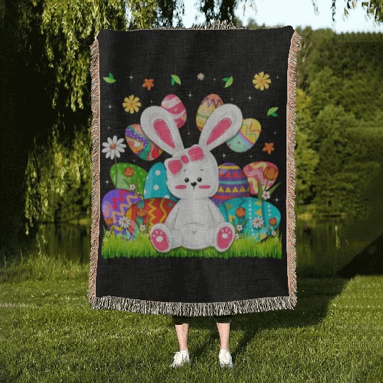 Easter Bunny Toddler Easter Woven Blankets