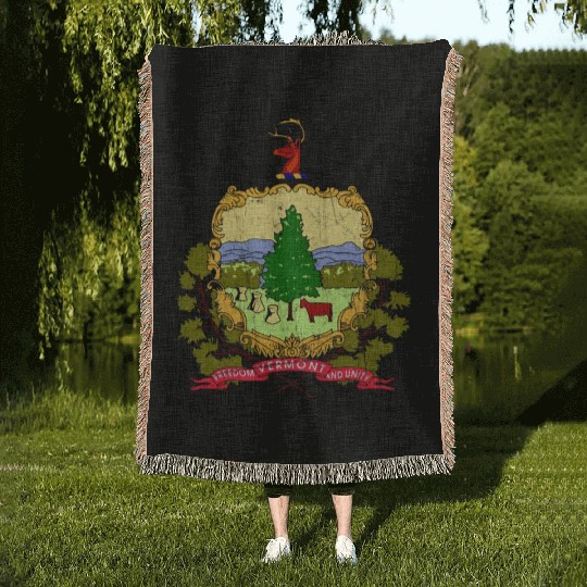 Vermont Flag State Vintage Woven Blankets