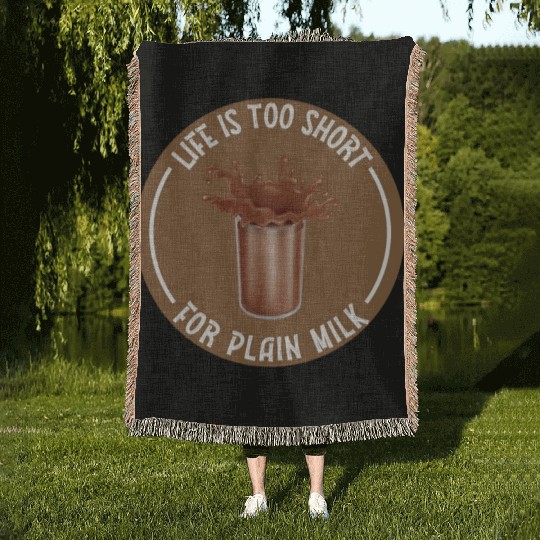 I Love Chocolate Milk Lover Funny Chocolate Milk Woven Blankets
