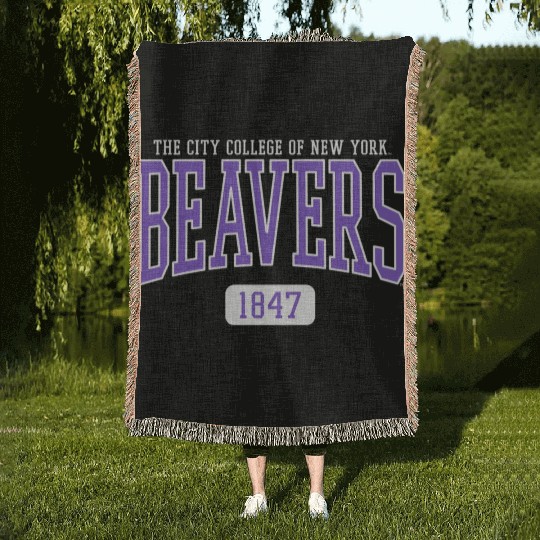 City Of New York Ccny Beavers Est Date Woven Blankets