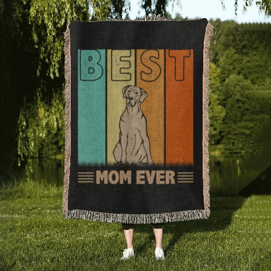 Best Great Dane Dog Mom Ever Retro Mama Mother'S Woven Blankets