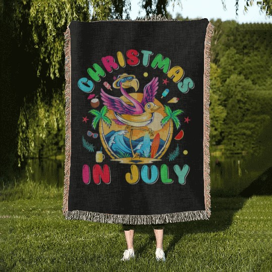 Just A Girl Who Loves Christmas In July Summer Woven Blankets