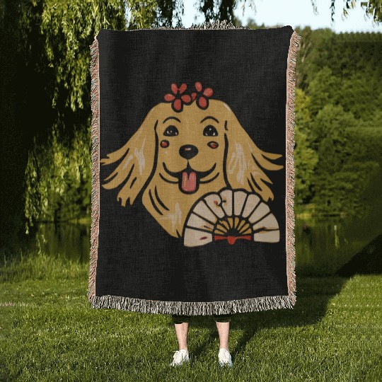 Golden Retriever Geisha Dog Lover Terrier Woven Blankets