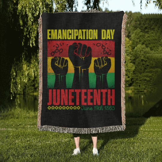 Ecipation Day 1865 African American Juneteenth Fla Woven Blankets