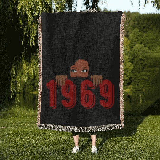 Black Queen Born In 1969 50Th Awesome Woven Blankets