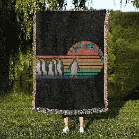 I Just Really Gotta Be Me Penguin Woven Blankets